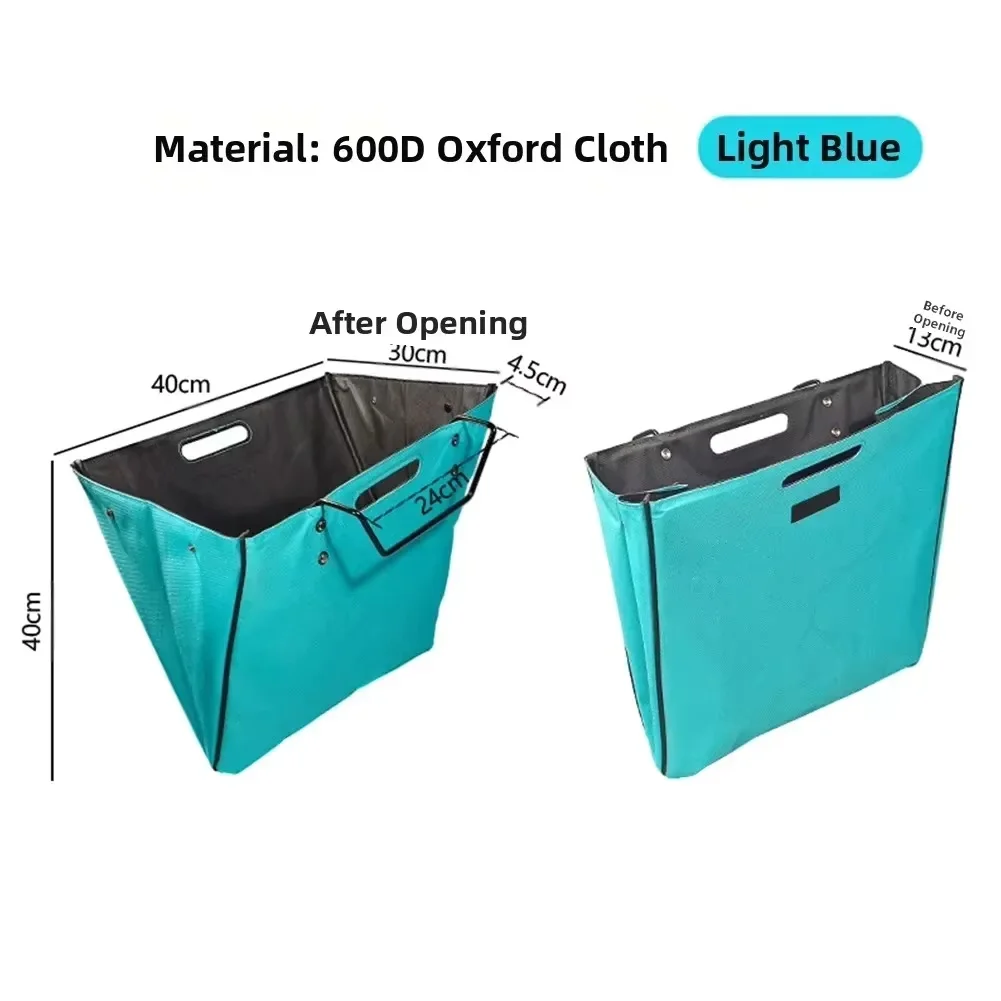 Multi-Compartment Telescoping Ladder Tool Bag with Secure Elastic Bands 40x40x30cm Blue 600D Oxford Construction
