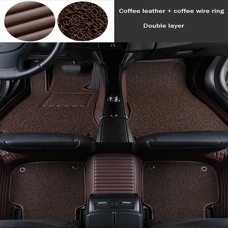 

Two-layer Striped PU Leather Car Floor Mat for BMW X4 F26 2014-2018 Year Interior Details Car Accessories Carpet