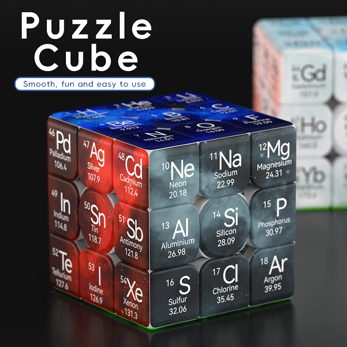 Desk Setup Dark - Magic Cube 3x3x3 3D UV Periodic