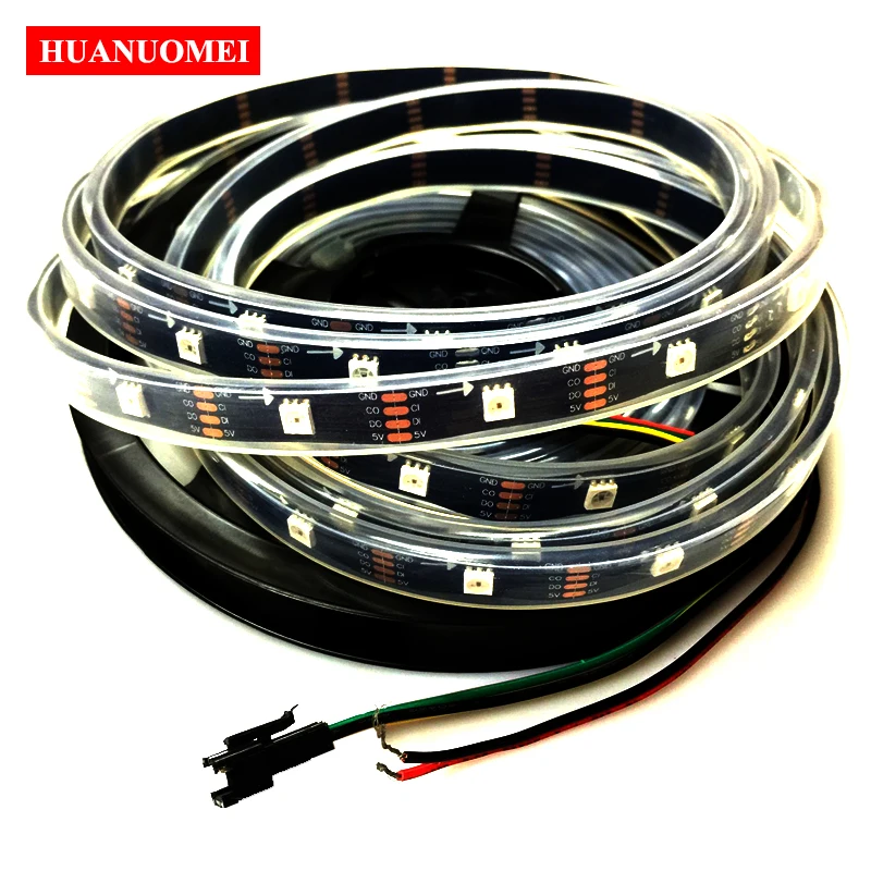 10M APA107 Addressable Neon Flex RGB LED Strip 32LEDs/M 5050 Waterproof Black PCB IP67 Silicon Tube Flexible Tape for Decor