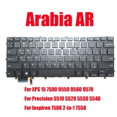 Arabia AR Toetsenbord Voor DELL Voor XPS 15 7590 9550 9560 9570 Voor Inspiron 7568 2-in-1 7558 Voor Precisie 5510 5520 5530 5540 PCR4J