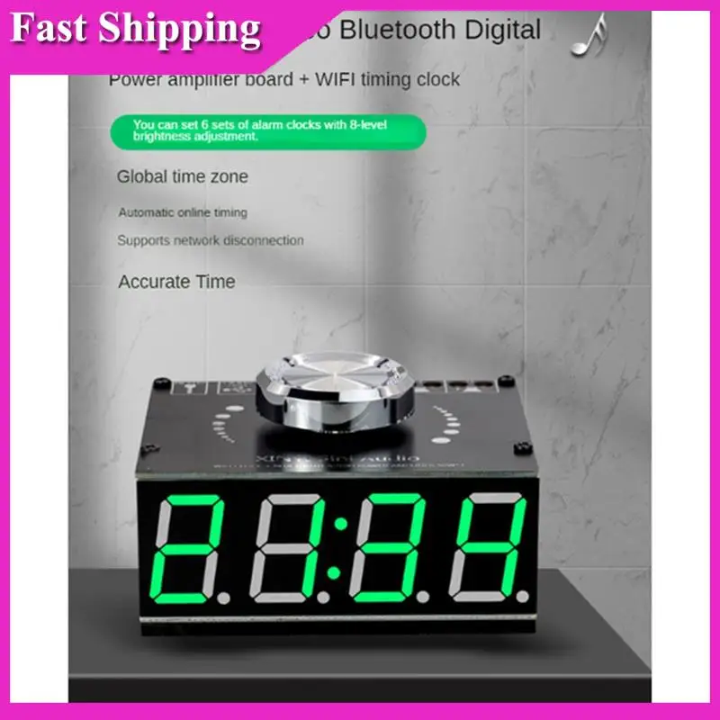 Sensitive 1Set Stereo Bluetooth Digital Amplifier Board Module Multifunction HIFI-Grade 50Wx2 Black With WIFI Timing Clock Modul
