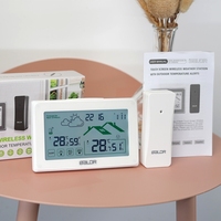 Baldr Wireless Weather Station Digital LCD Temperature Humidity Meter DCF Radio Alarm Clock Calendar Forecast Sensor Frost Point