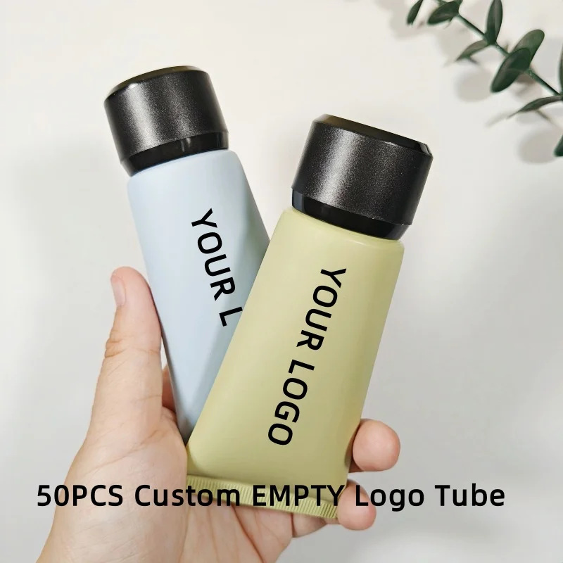 【Logo personalizzato】 50 pezzi personalizzati 50 ml Nero/bianco Copertura opaca Tubo blu/verde Tubo per il corpo Materiale per imballaggio cosmetico