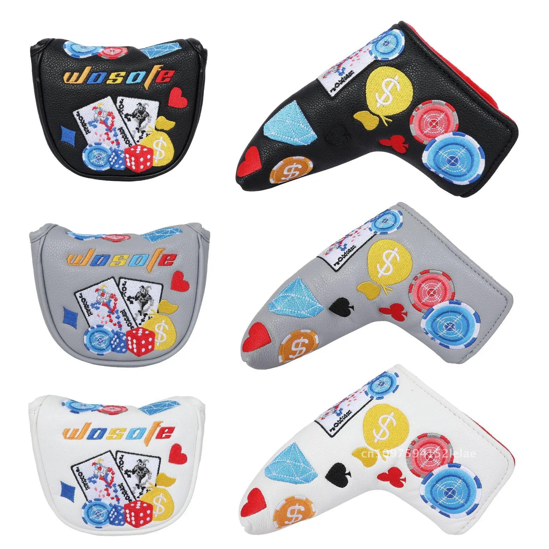 selling-new-golf-push-rod-cap-with-pu-material-and-golf-poker-pattern