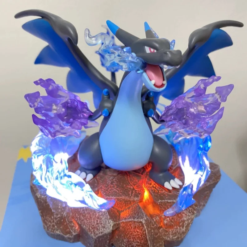 

Pok é Mon Figurine Full Combat Viewing Model Desktop Ornament Super Fire Breathing Dragon X Geng Gui Anime Peripheral Toy Gift