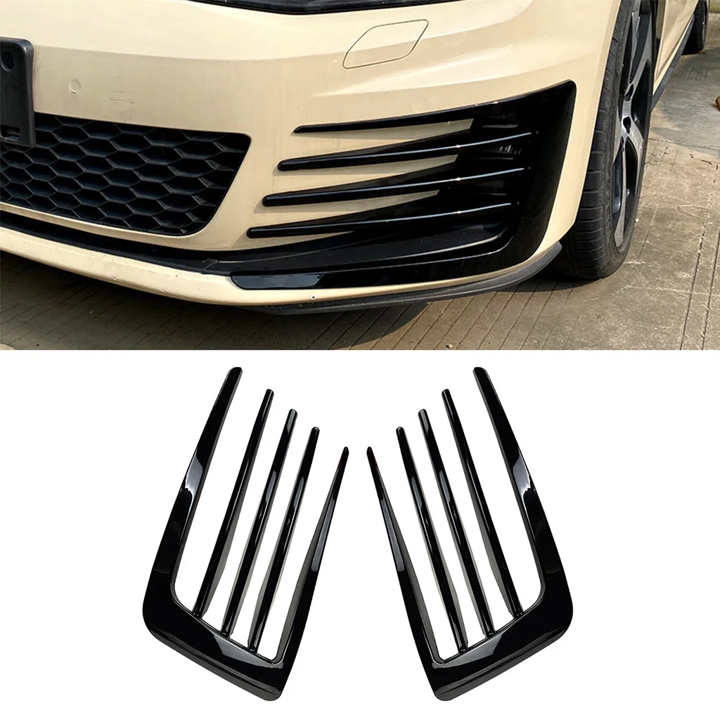 

Glossy black Car Front Bumper Fog Lamp Grille Cover For Volkswagen Golf 7 MK7 GTI 2013-2016 Car Styling