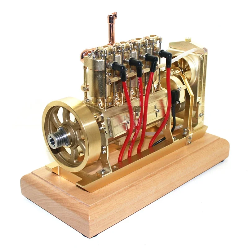 12cc Vertical Four-cylinder Engine Model Metal Material Full Water Circulation Cooling Engine DIY Mechanical Model Toy Gift