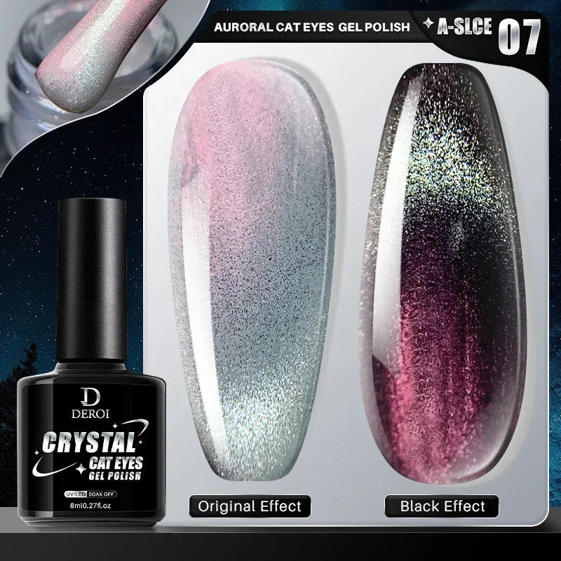 

New 8ml Glitter Magnetic Cat's Eye Gel Polish Crystal Cat Eye Nail Gel Polish Auroral UV Gel Varnish Semi Permanent for Nail Art