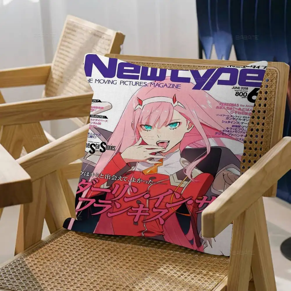 فرانكس صفر اثنين 002 أنيمي وسادة الهدايا أثاث المكاتب المنزلية غرفة نوم أريكة غطاء وسادة السيارة 45x45 سنتيمتر #5