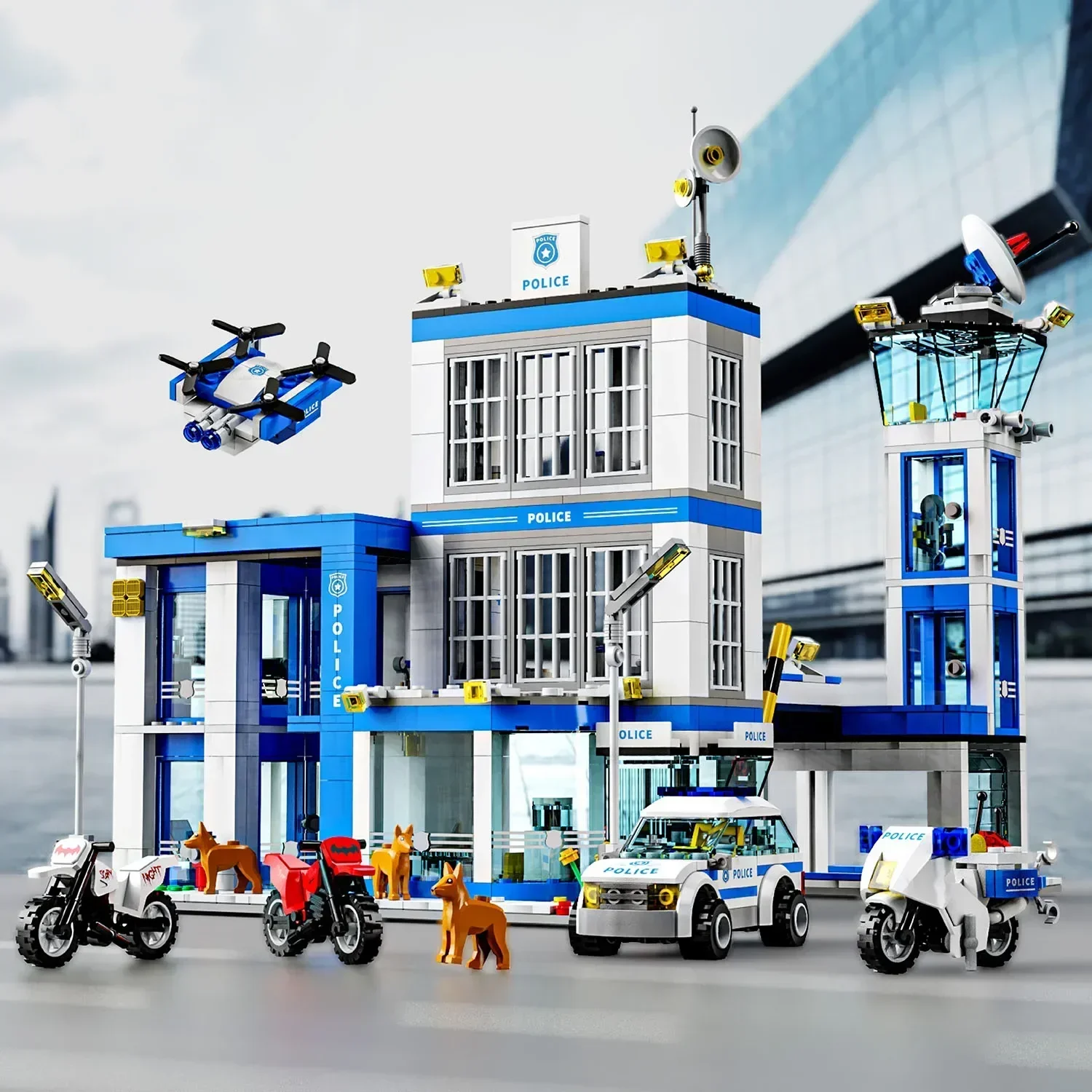 

City Police Station Building Sets, City Police Sets Toy Building Bricks Kit, STEM Police Toys Birthday for Kids Boys Aged 6-12