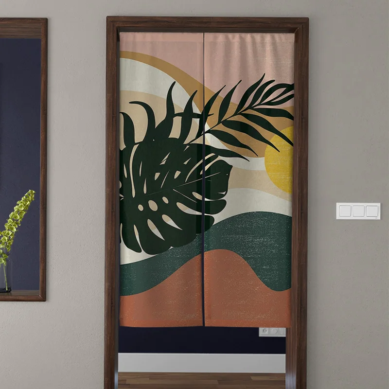 Illustration Art Abstract Door Curtain Kitchen Bathroom Partition Curtain Bedroom Living Room Blockout Curtains home decoration