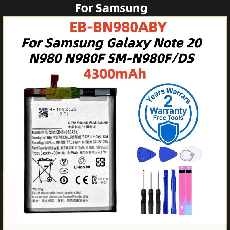 100% Battery EB-BN980ABY For samsung Galaxy Note 20 N980F SM-N980F/DS N980 Battery EB-BN980ABY 4300mAh+Free Tools