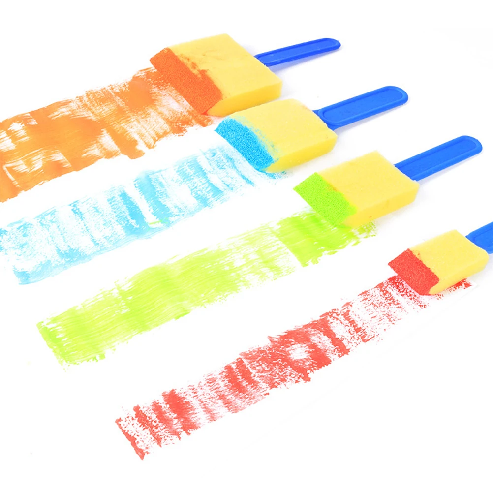 

12 pcs Art Painting Sponge Brush Set Safe Material Graffiti Brushes Reusable Easy Clean For Kids Preschool Home DIY