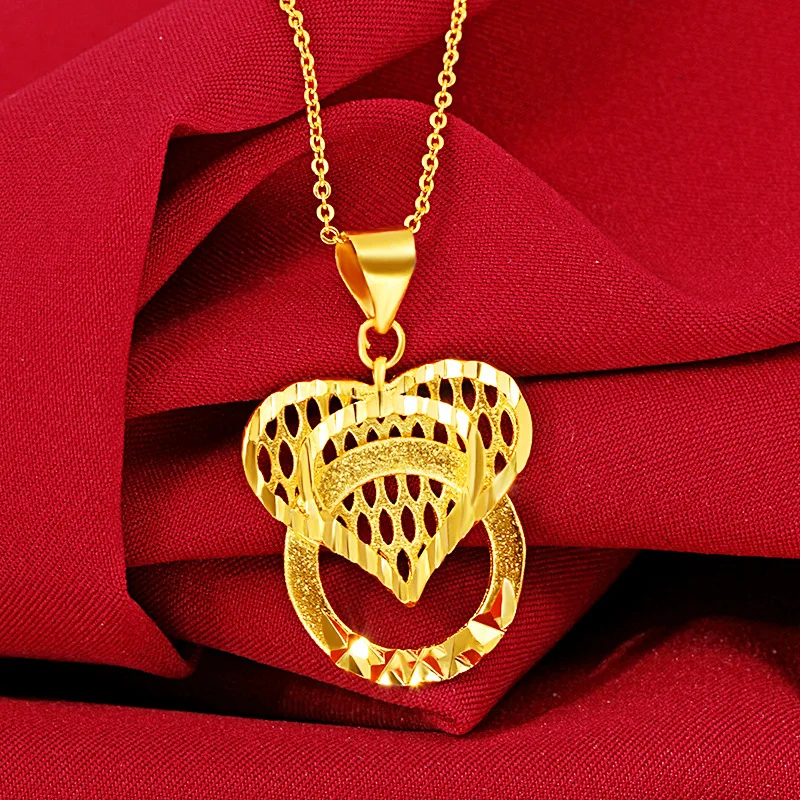 

Fashion & Versatile Love Heart Necklace For Women 24K Gold AU999 | Daily commuting, gentle and timeless