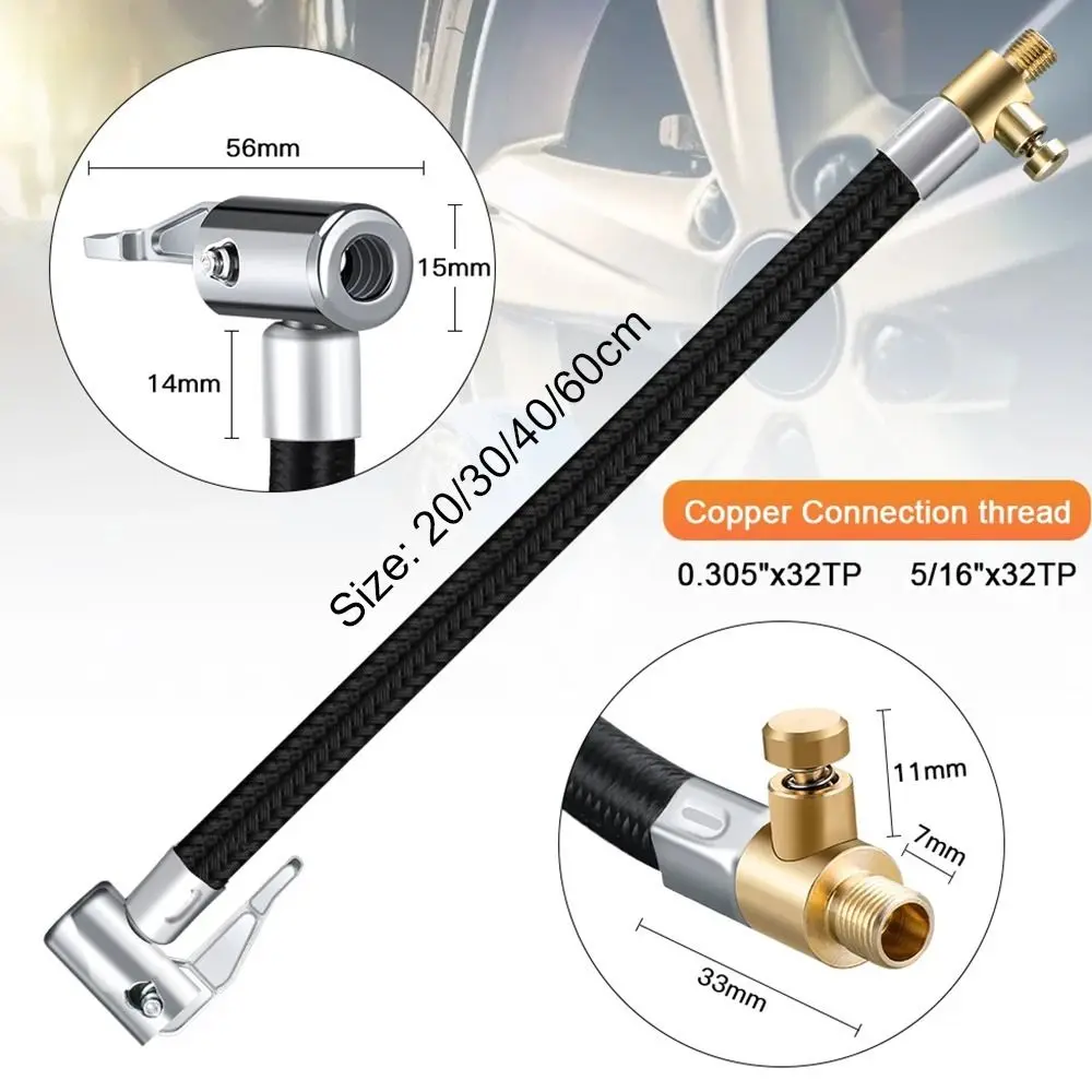 Tuyau mandrin d'air connexion de pneu verrouillage pompe à Air Tube d'extension adaptateur de pompe à Air tuyau de gonflage de pneu de voiture pompe à Air gonflable