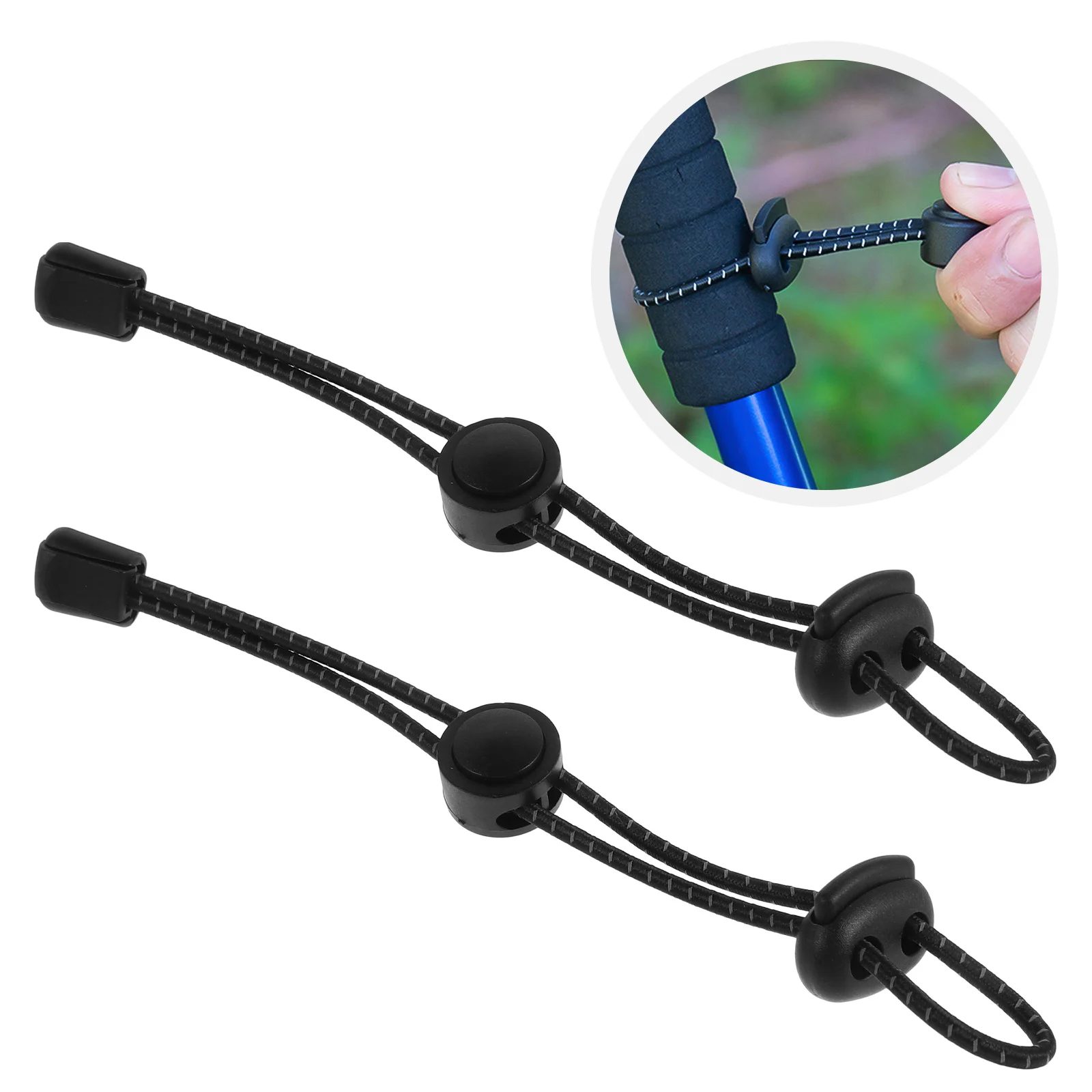 

2pcs Versatile Backpack Strap Holder Trekking Pole Buckle Camping Gadgets Climbing Stick Straps Ball Bungee Cords Walking Stick