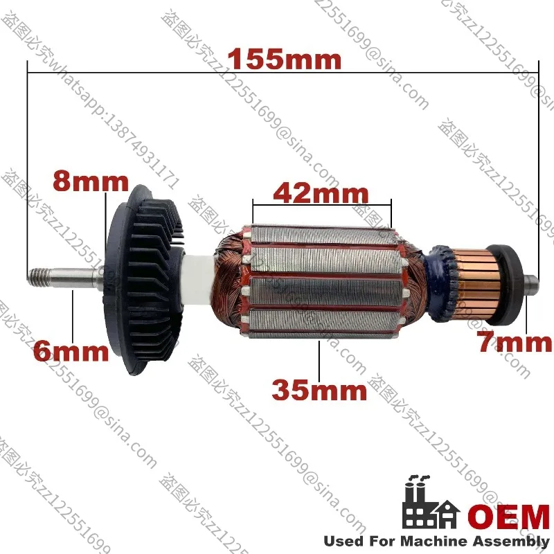 For Bosch Angle Grinder GWS8-125 GWS8-100 GWS8-100CE Armature Rotor