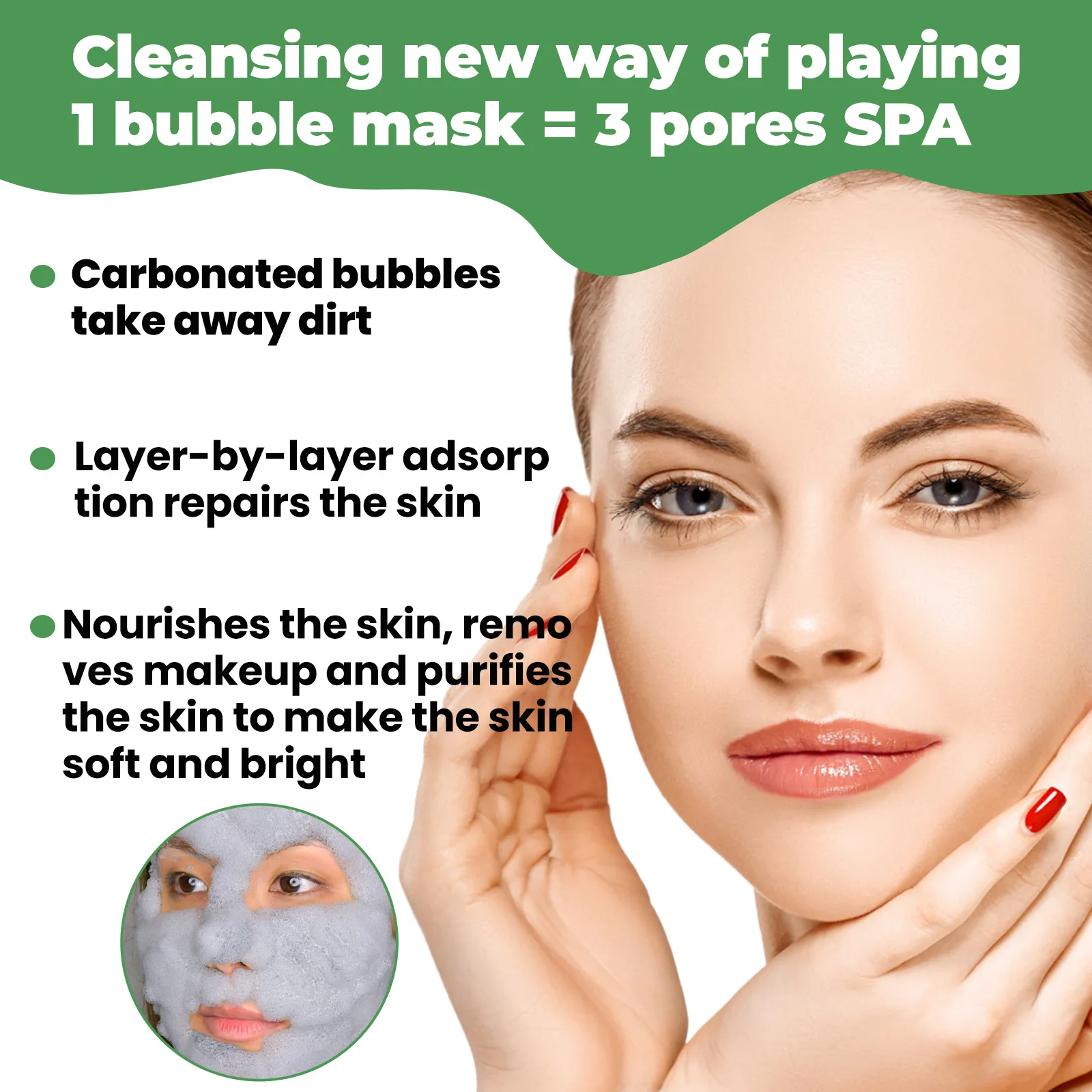 Cleansing Applicator Bubble Mask Moisturizing Gentle Applicator Oxygen Blackhead & Acne Cleansing Mud Mask