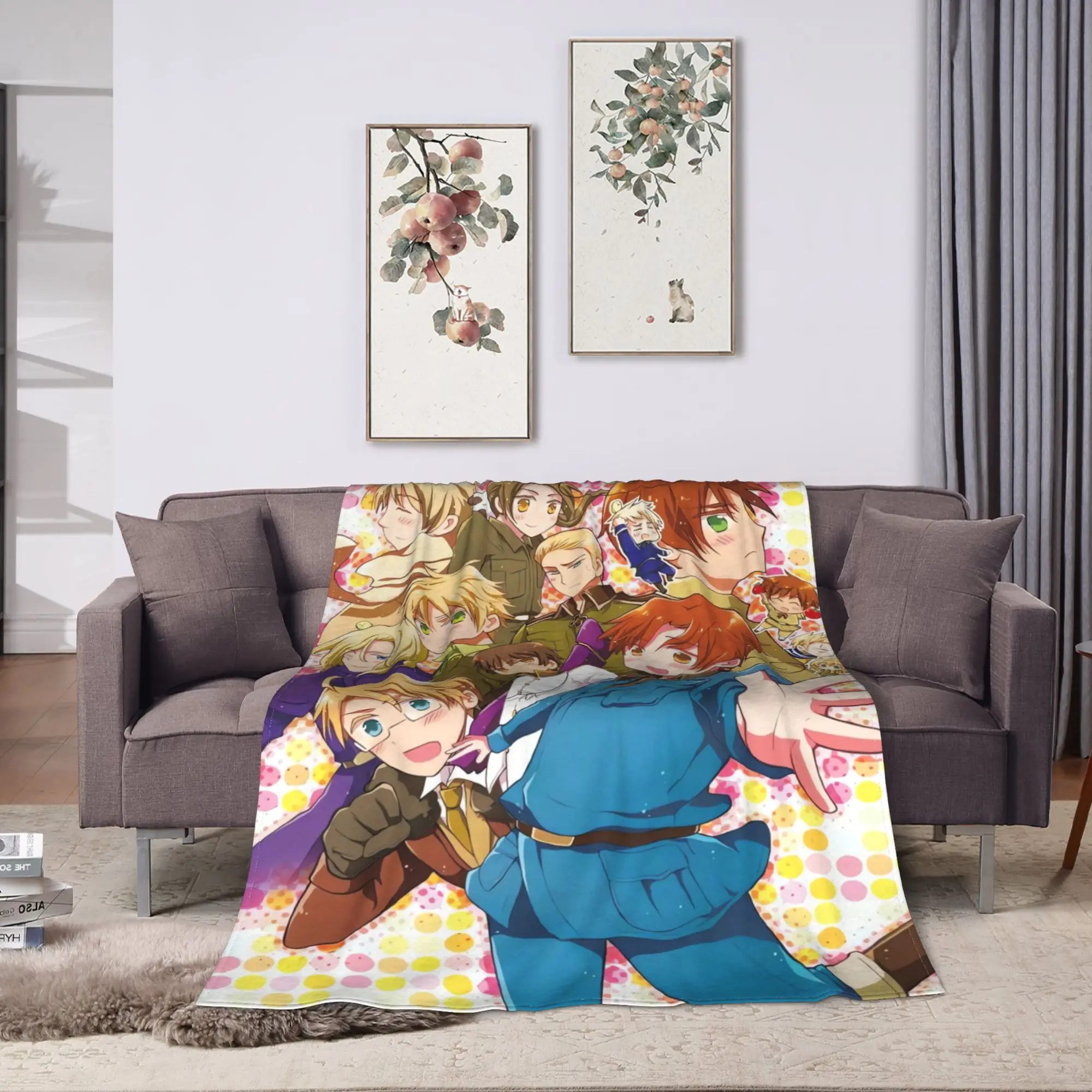 Warm Blanket Travel Office Hetalias Axis Powers Throw Blanket  Flannel Bedspread For Living Room Fluffy Sofa Bed Cover