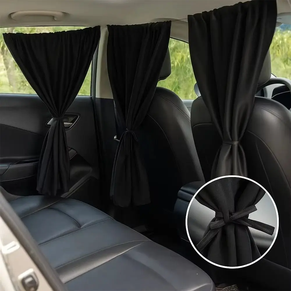 

Foldable Design Car Privacy Curtain Seat Shade Easy Installation Sunshade Curtain Travel Protection Universal Fit Window Shield