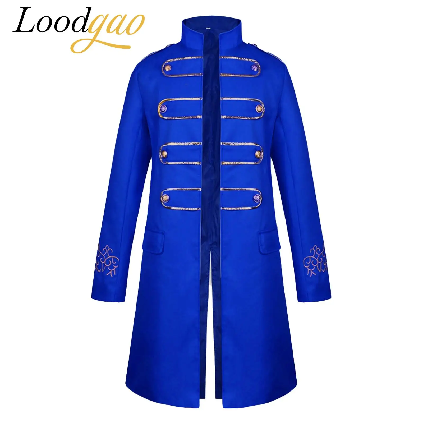 Men Gothic Steampunk Coat Vintage Costume Long Sleeve Tailcoat Tuxedo Jackets for COS Prom Halloween Medieval Cosplay Punk Coats