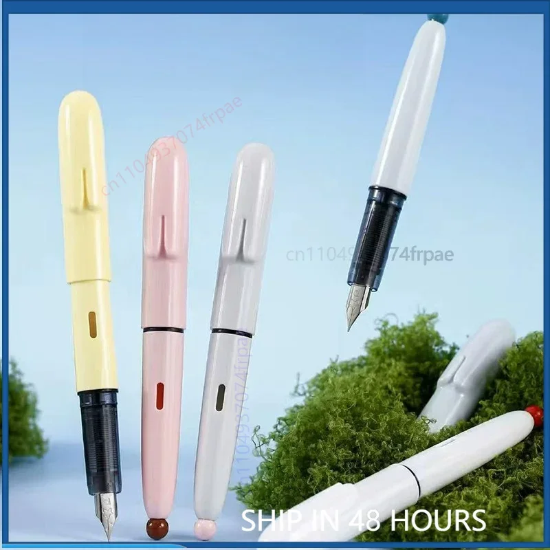 For Japanese PLATINUM Rabbit Mini Fountain Pen Visible Ink Window Anti-dry Cap Instant Ink Flow Kids Student Stationery（2pcs）
