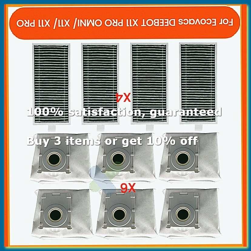 Sac à poussière avec filtre Hepa pour aspirateur Robot X11 Pro Omni/ X11 Pro/ X11, 10 pièces, pièce A009
