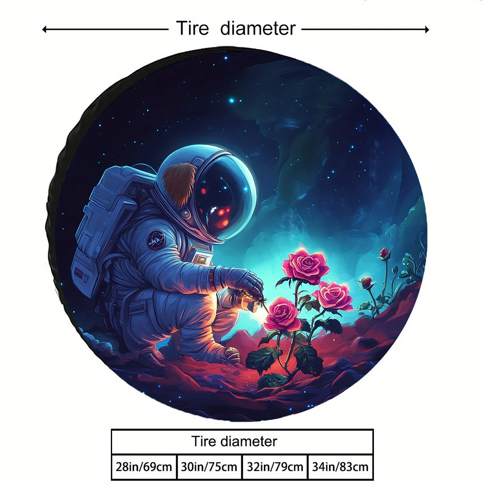 Space Astronaut Dog Tire Cover - Fit Spare Tire Protector, Durable Polyester Fabric, Space-Themed Car Decoration For SUVs, Truck