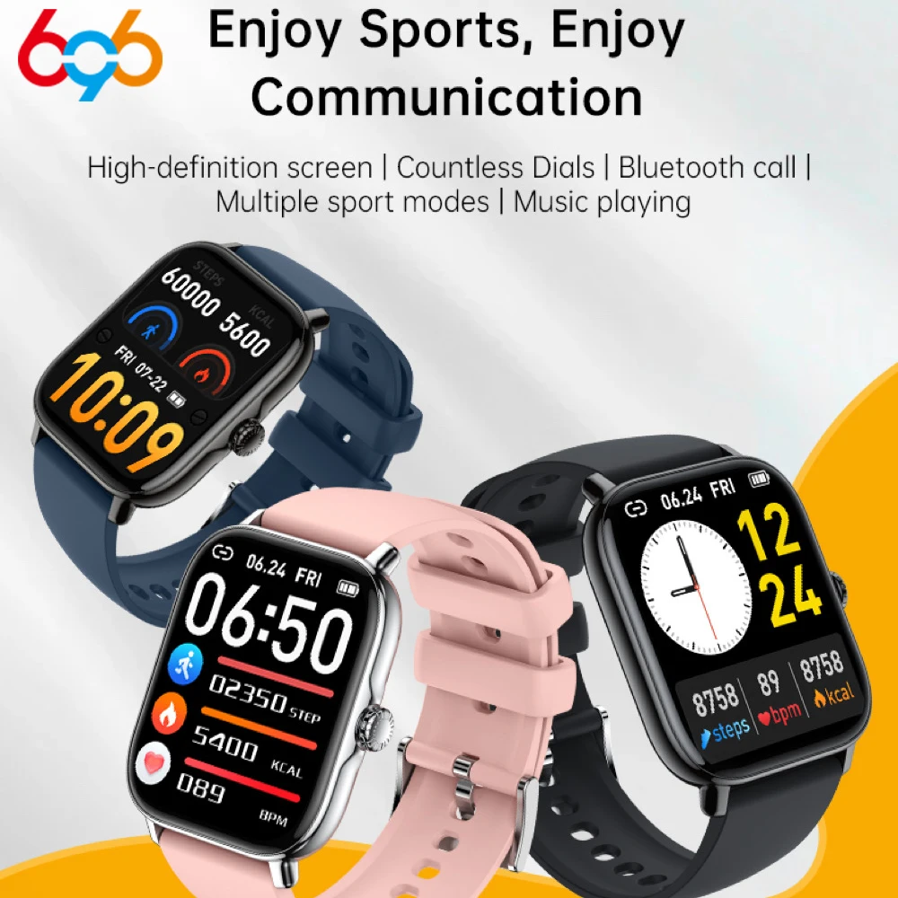 

1,91-дюймовые умные часы для женщин/мужчин, синий зуб, мониторинг сердечного ритма, спортивные умные часы, музыкальное послание, напоминание, водонепроницаемые