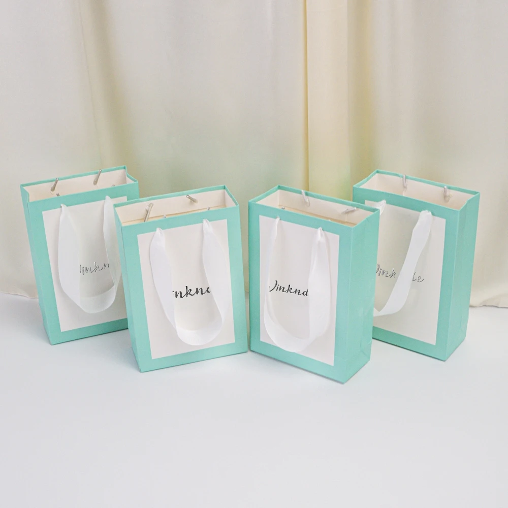 Бумажная подарочная сумка с логотипом на заказ, упаковочные сумки для ювелирных изделий, парфюмерные свечи, парик, сумки для покупок с ручкой для свадебной вечеринки