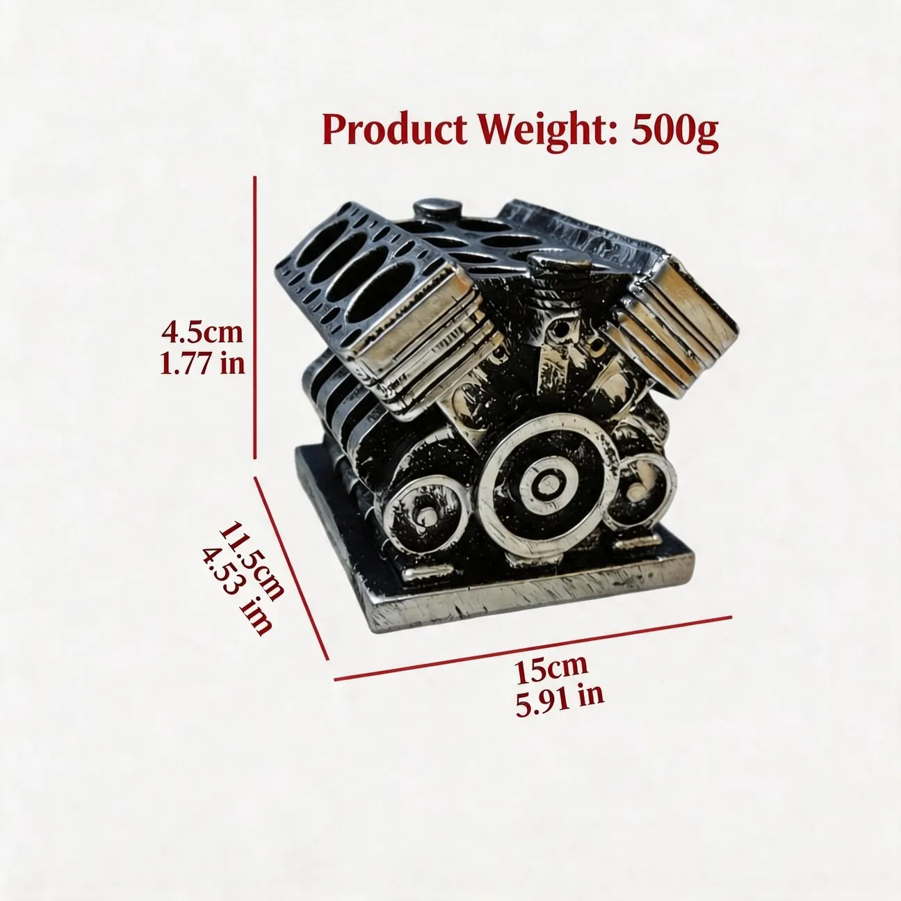 Motor Engine Model Pen Cup, Desktop Decoration Stationery Organizer for Kids and Car Lovers