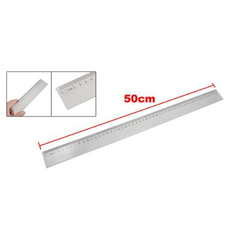 3Pcs 50Cm Clear Plastic Measuring Long Straight Centimeter Ruler