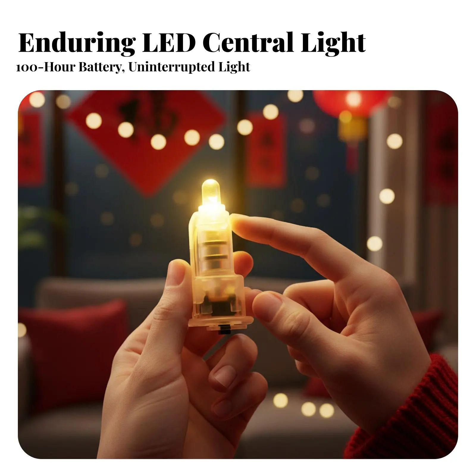 LED Light Bead Wick, Electronic Paper Lantern Accessory, Warm Yellow Light, DIY Replacement, Holiday Decor view 2