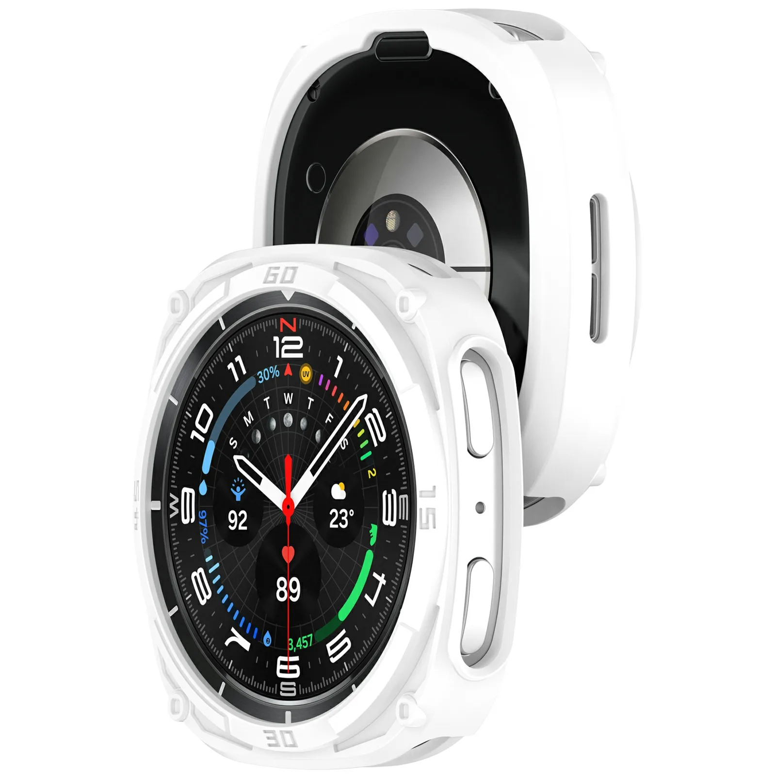 สําหรับ Samsung Galaxy Watch8 44 มม. เคสนาฬิกา TPU แบบนุ่มกรอบกันชนกันกระแทกกลวง - สีขาว
