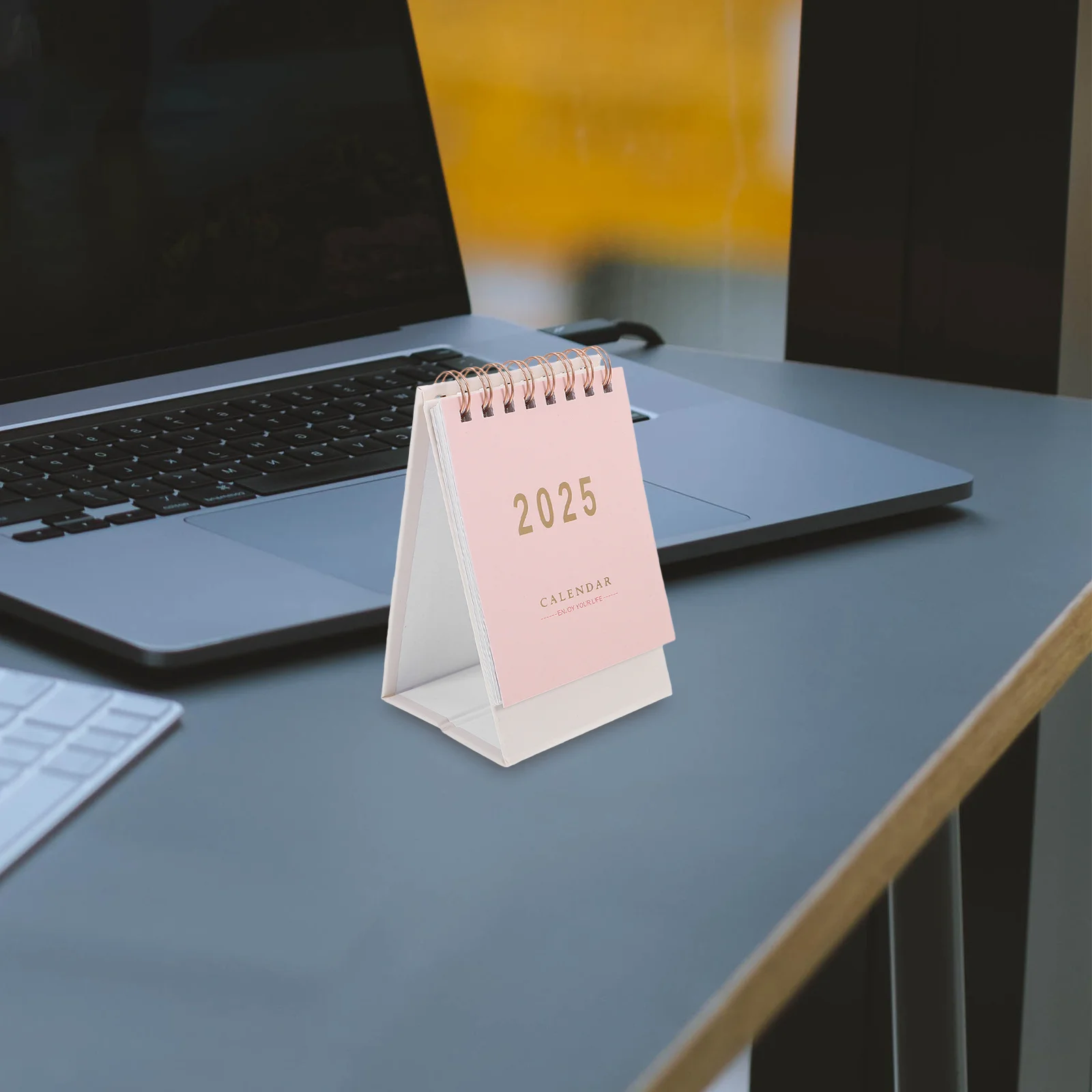 2024-2025 Flip Desk Thick Paper Monthly Planner Standing Tabletop Calendar For Office Home Decor Mini Desktop Calendar Pocket