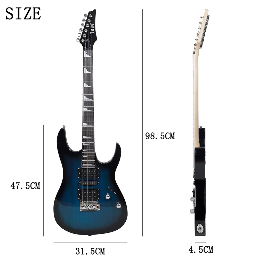 IRIN 39 Inch Electric Guitar 6 Strings Guitarra Basswood Body Maple Neck Electric Guitar With Wrench Tremolo Cable Accessories