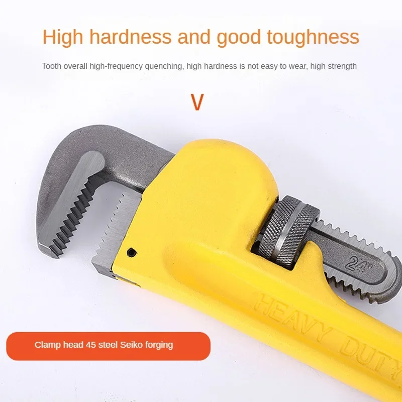 8/10/12/14/18 Inch Adjustable Plumbing Installation Pliers Spanner Heavy Duty Straight Pipe Wrench Universal Large Wrench Tool