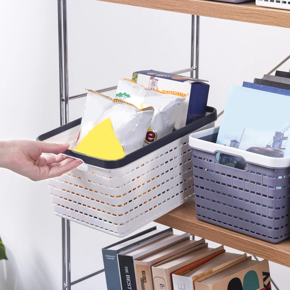 

2 Pcs Storage Box Kitchen Multifunctional Basket Small Hampers Shelf Bins Toilet Organizer Plastic for Snack Baskets