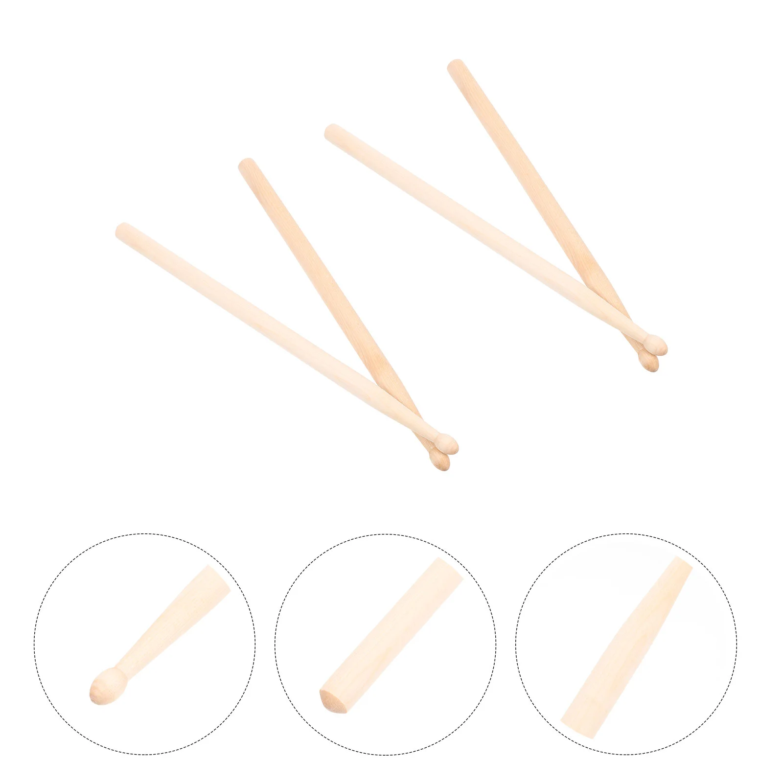 2 Pairs Children's Drumsticks Convenient Percussion Tool Affordable Maple Music Comfortable Grip