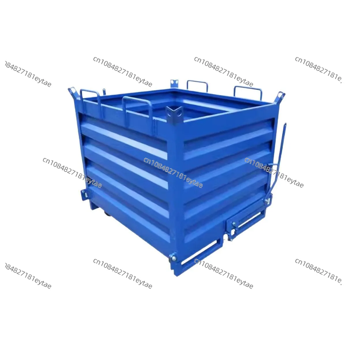 Heavy Duty Dump Iron Filings Box, Industrial Waste Collection Bin, Forklift Bottom Open Metal Turnover Box