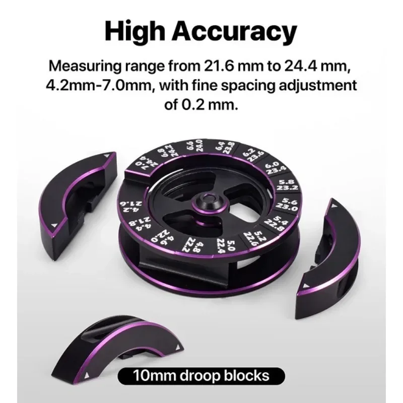 

RC Car Gauge,Preofessional,Metal,Practical,Circular RC Measuring Tool Axle Height Measuring Ruler for 1:10 Scale RC Car Vehicles