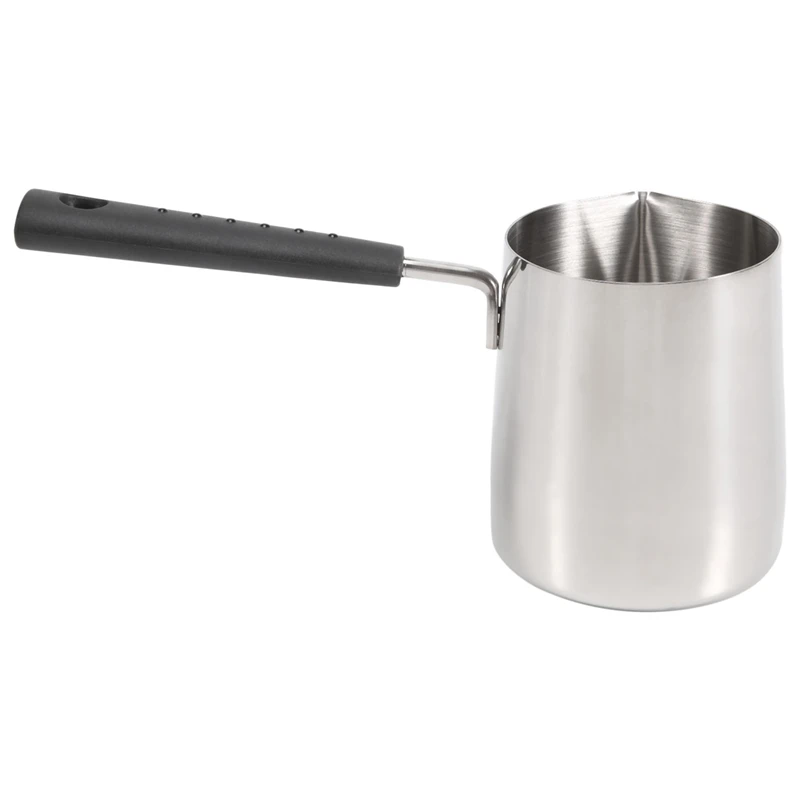 A74E-Long Handle Wax Melting Pot Candle Soap Melts Pot Scented Wax Melts Metal Coffee Pitcher Latte Milk Frothing Jug