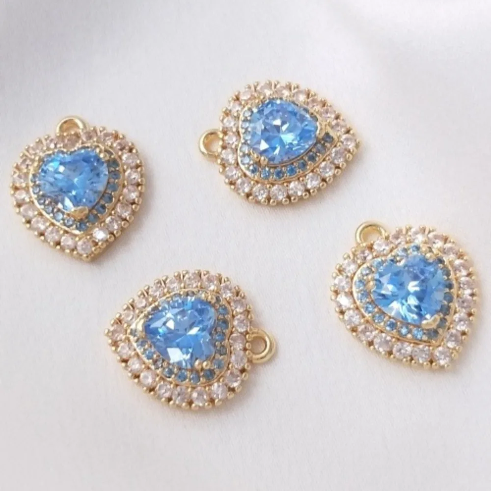 

1 шт. медные подвески 14 К золото цвет миниатюрный цир***** кулон в виде сердца океана ручной работы DIY ожерелье женская цепочка на ключицу кулон