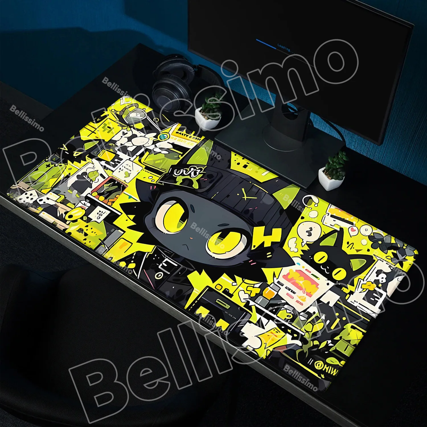 Cute Cartoon Design Mousepad House Decoration Cartoon Graffiti Cat Office Desk Mats Computer Keyborad Large Rubber Mouse Pad