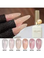 6Pcs 15ML Ice Nude Gel Nail Polish Set, Summer Popular Color Gel Varnish Nail Kit, Soak Off UV/LED Gel Polish For Home Salon Nai