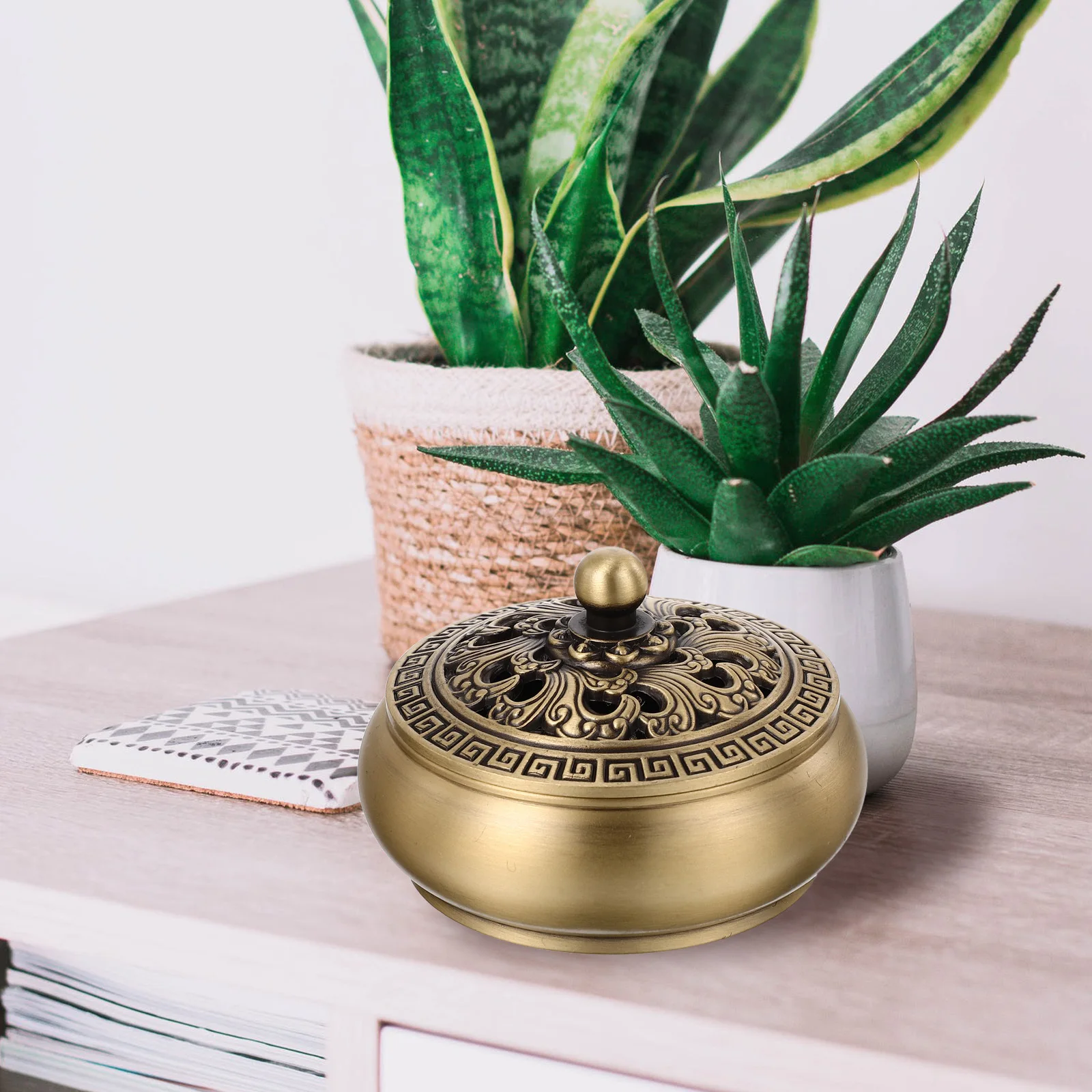 

Decoration Copper Incense Burner Decorative Censer Seat Ornaments Office