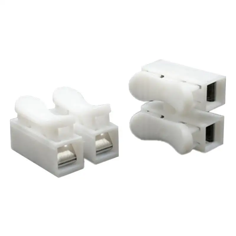 50/100Pcs CH 2 No Soldering Quick 1P 2P Cable Wire Connector No Screw Terminal Spring Clamp Tool