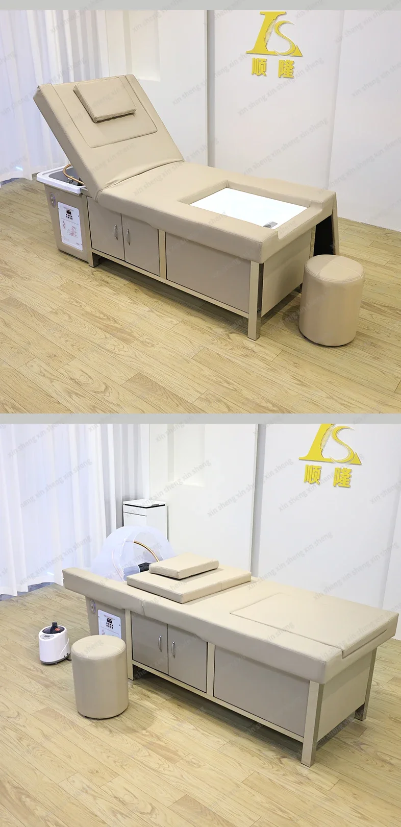 XinSheng Thai Massage Tisch Kopf Therapie Bett Kopf SPA Shampoo Betten Schönheit Salon Möbel Sofa Friseur Haar Waschen Ausrüstung – Detail 13