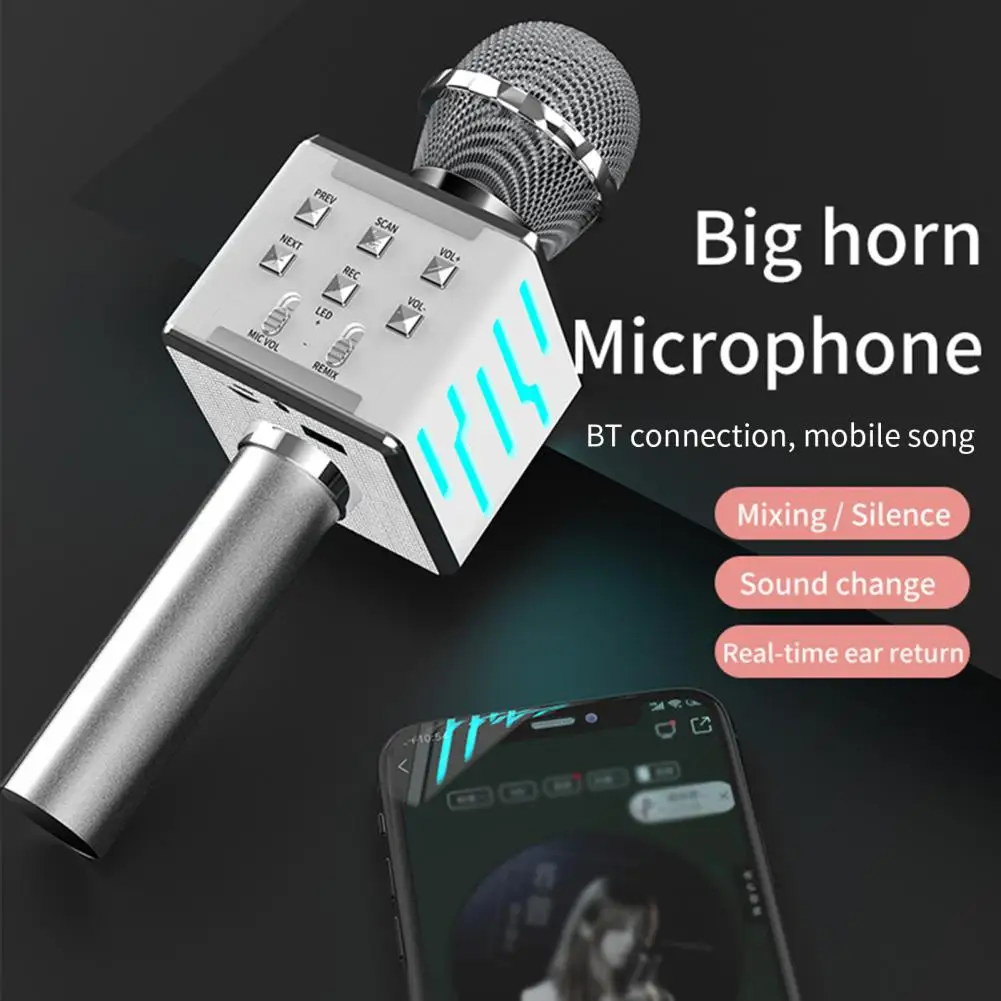 1 Set DS868 Wireless Micro-phone Real-time In-ear Monitoring LED Cool Light Effect Magic/Mix Live Micro-phone for Home